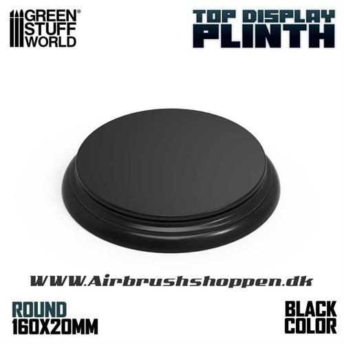Round Top Display Plinth 16cm 18mm - Black GSW